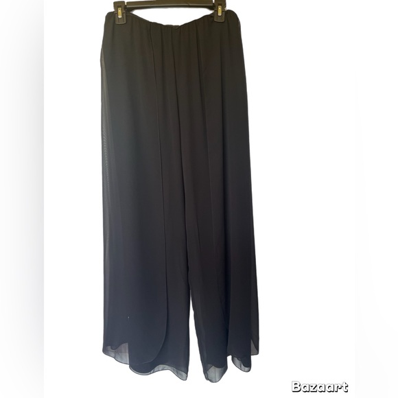 Alex Evenings Womens Black Wide Leg Palazzo Pants With Elastic Waist Size Medium - Picture 1 of 4
